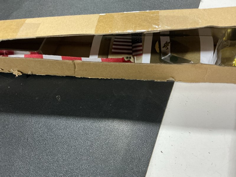 Condition photo showing Good Condition for army veteran grave marker flag holder, us military grave marker flag holder with 12x18 inch u.s. flag for cemetery graveside decoration, military burial flag holder for cemetery, decorative garden stake for yard, military tribute for fallen soldiers and patriotic gravesite (u.s. army)