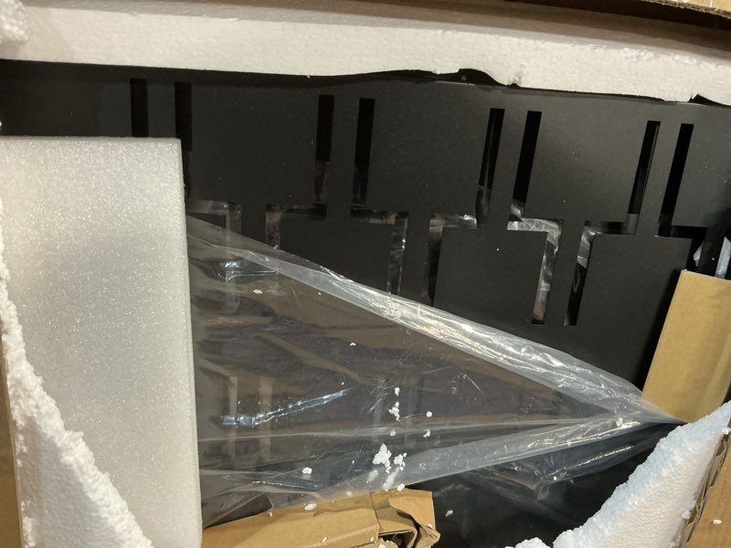 Condition photo showing Good Condition for 72" h×44" w metal outdoor privacy screen freestanding, outdoor screens for patio lawn deck, privacy panels decorative fence(consists of 5 panels) black louvered 72" h×44" w