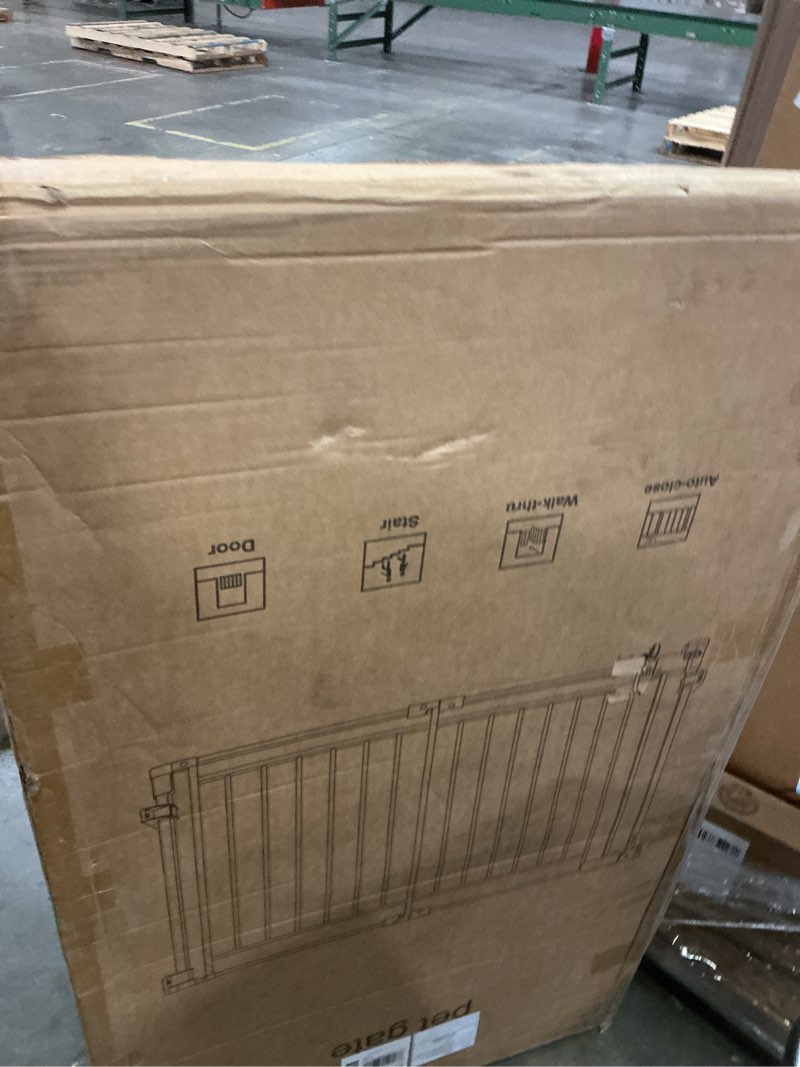 Condition photo showing New/Like New for No Bottom Bar Baby Gate, 51.18 inch Tall Cat Pet Gate for Doorway, Adjustable 27.5in- 43 in Dog Gate with Large Walk Thru Door (White, 51.18inch) White 51.18inch