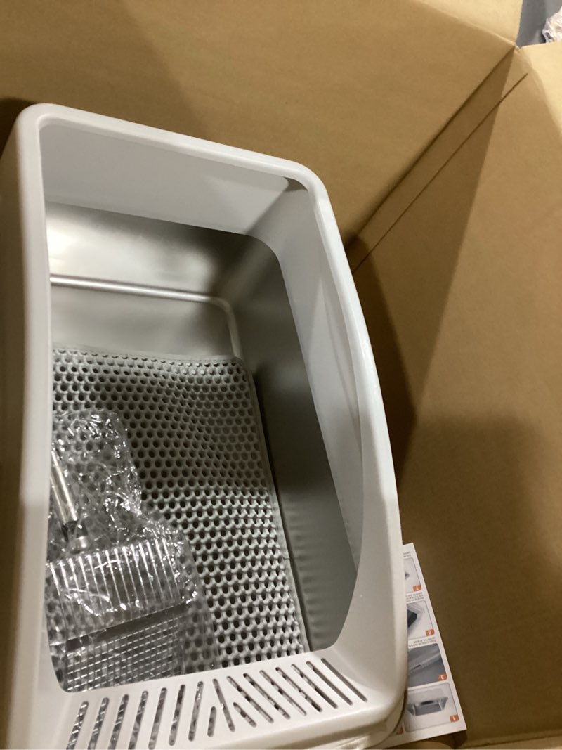 Stainless Steel Litter Box | XL Enclosed Cat Litter Boxs with Lid for Big Cats | High Sided, Anti-Ur