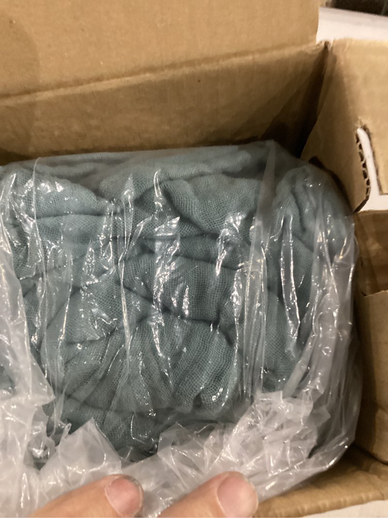 Condition photo showing Good Condition for emme cotton throw blanket for couch soft muslin blankets 50"x60" lightweight breathable blanket all season gauze blanket, teal throw (50" x 60") 01 - teal