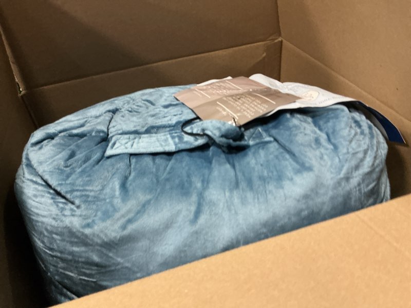 Condition photo showing Good Condition for nestl reading pillow with shredded memory foam, designed for sitting up in bed and couch, back and arms adjustable support for adult & teens backrest pillows for reading, washable cover, blue heaven standard 18" 17 - blue heaven