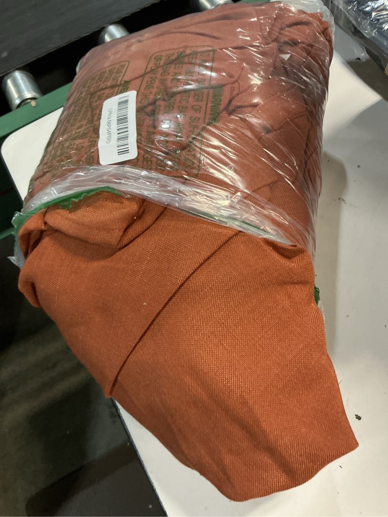 Condition photo showing Good Condition for 120 inch linen terracotta curtains 2 panels for living room back tab light filtering semi sheer rust colored curtains 120 inches long soft thick cotton cloth textured rustic boho farmhouse room decor terracotta 52"w x 120"l (pack of 2)