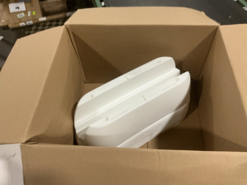 Condition photo showing Good Condition for bloomers railing planter with drainage holes – 24" weatherproof resin planter – polyethylene plastic - white white 24.3 × 10.5 × 9.5 inches