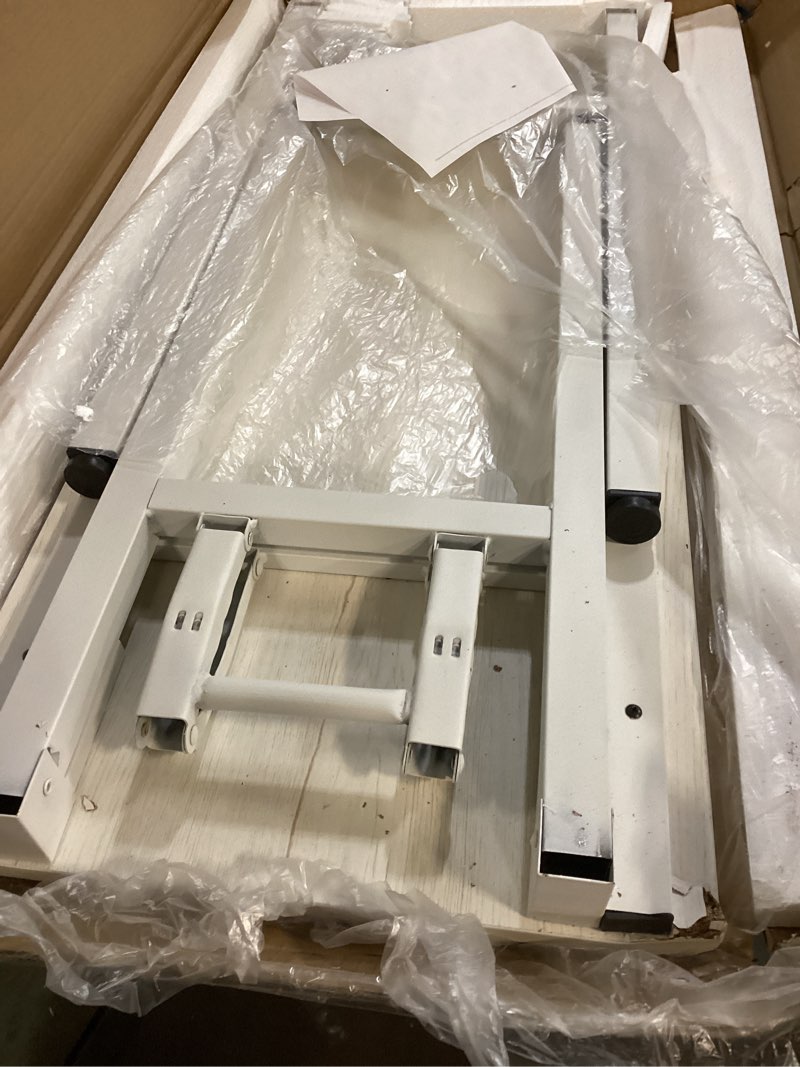 Condition photo showing As Is for frylr small folding computer desk – portable 35.8 inch foldable laptop table, collapsible and compact for easy storage and fast setup, lightweight for small spaces, craft and study use, white ash 35.8 x 15.7 inch no power outlets white ash