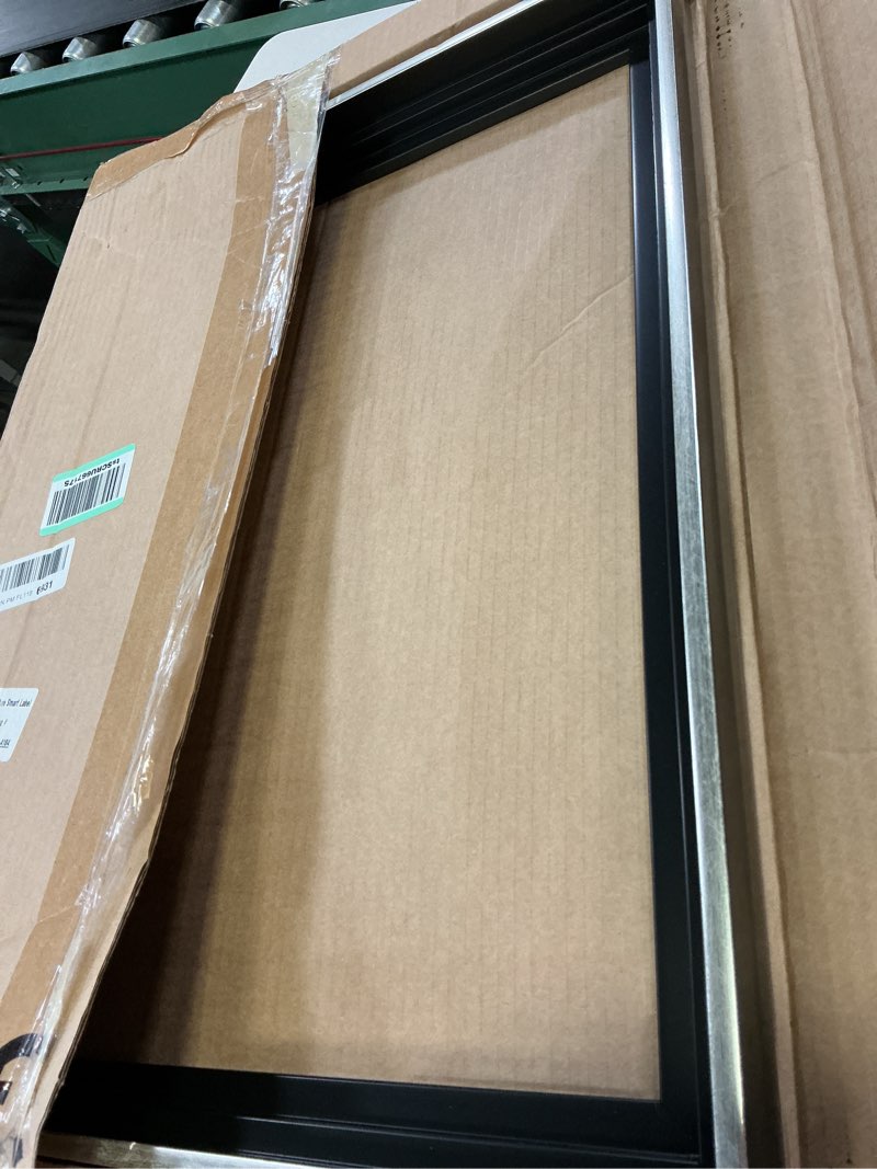 Condition photo showing Good Condition for mcs canvas float frames 18x24 frame  black & silver frame for finished canvases  vertical & horizontal wall hanging large frame with adhesive for canv