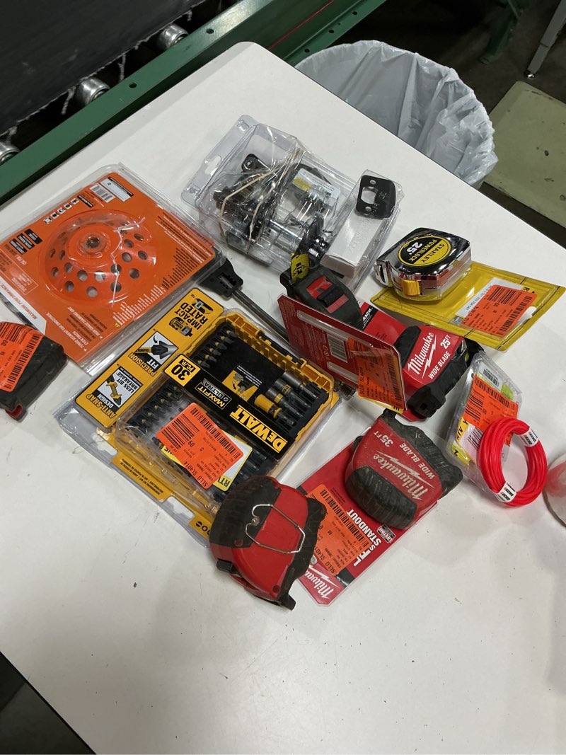 Condition photo showing As Is for mixture of small miscellanius loose tools ,screws,latches,homerepair accessories 