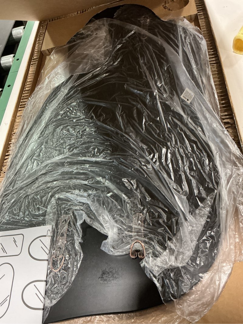 Condition photo showing Good Condition for Irregular Asymmetrical Wall Mirror for Living Room Bathroom Entryway, Modern Decorative Mirror Hanging (Hook Style, 32'' x 18'') Frameless 32"L x 18"W