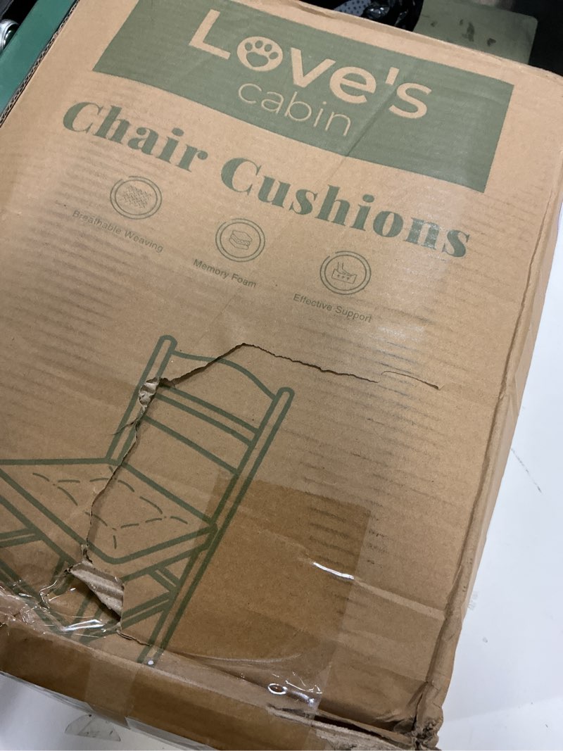 Condition photo showing Good Condition for love's cabin memory foam chair cushions set of 4, 19"x19"x3.5" indoor & outdoor seat pads for dining, kitchen, office, patio chairs - beige beige 19"x19"x3.5" (4 pack)