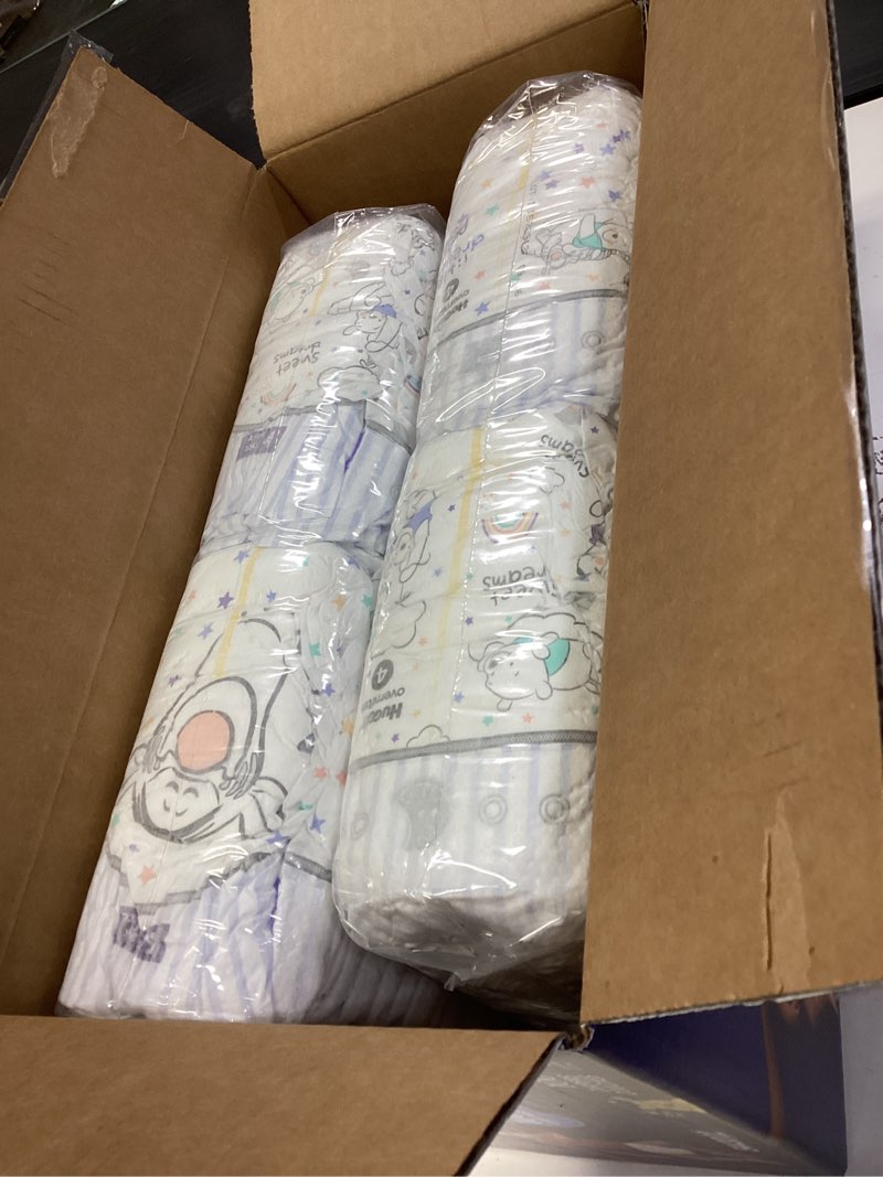 Condition photo showing New/Like New for Huggies Size 4 Overnites Baby Diapers: Overnight Diapers, Size 4 (22-37 lbs), 100 Ct, Packaging May Vary Size 4 100