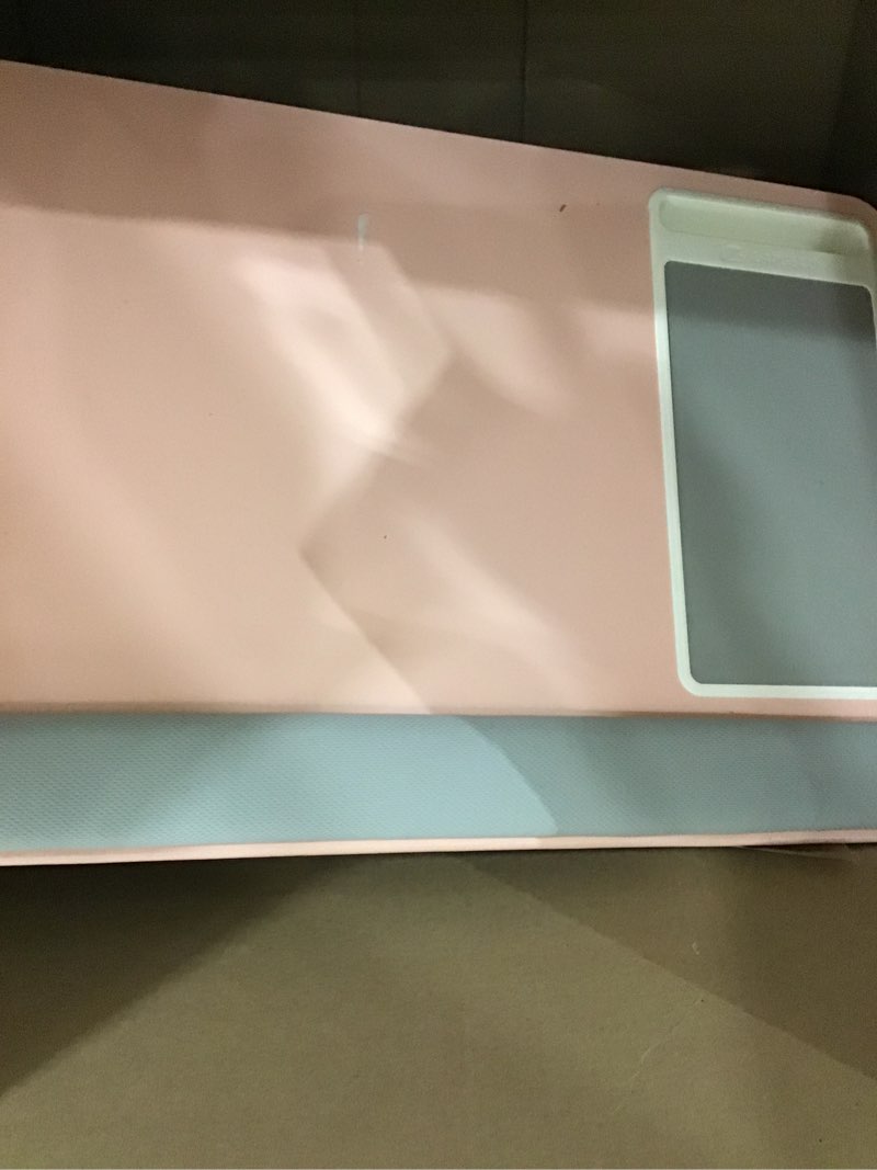 Condition photo showing As Is for LAPGEAR Home Office Pro Lap Desk with Wrist Rest, Mouse Pad, and Phone Holder - Pink - Fits up to 15.6 Inch Laptops - Style No. 91604 Blush Pink Home Office Pro W/Wrist Rest