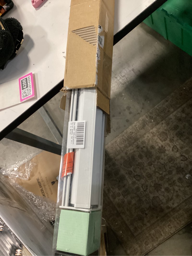 Condition photo showing New/Like New for AOSKY Blackout Roller Shades Cordless Blinds for Windows, Free-Stop Shades with Valance, Thermal Insulated Fabric, UV Protection, Natural Woven Blinds for Home and Office (56" W x 72" H, White) White 56"W x 72"H