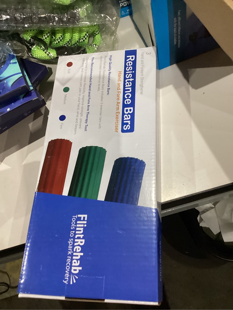 Condition photo showing New/Like New for FlintRehab Flex Bars for Physical Therapy (3 Pack), Hand therapy Flex Bar, Resistance Bar for Golfers Elbow & Tendinitis, Tennis Elbow Exercise Devices, 3 Variable Twist Bar to Improve Grip Strength