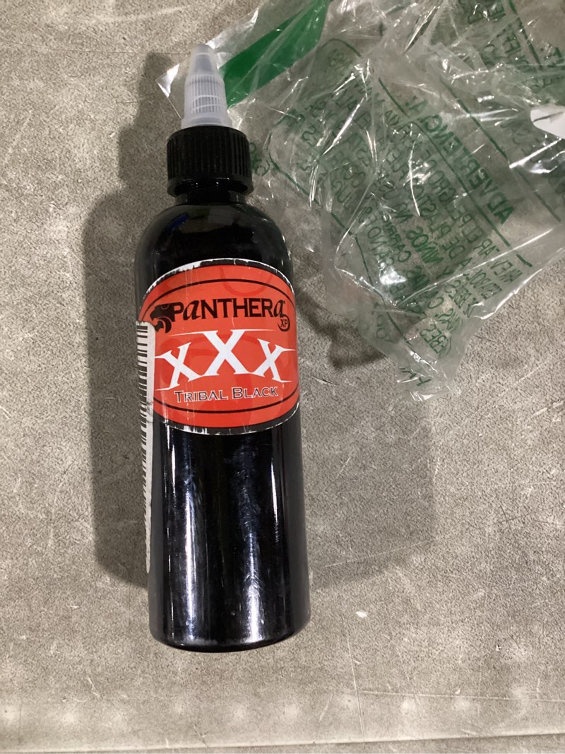 Condition photo showing New/Like New for panthera tattoo ink - xxx tribal black - 5oz bottle black 5 fl oz