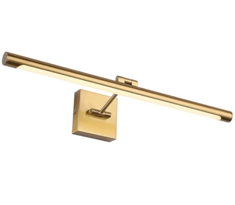 led picture light fixtures 24.4 inches, full metal artwork wall lamp with single swing arm, 14w (70w eqv.), hardwired connection, dimmable, 3000k warm white, cri95+, golden-like brass finish