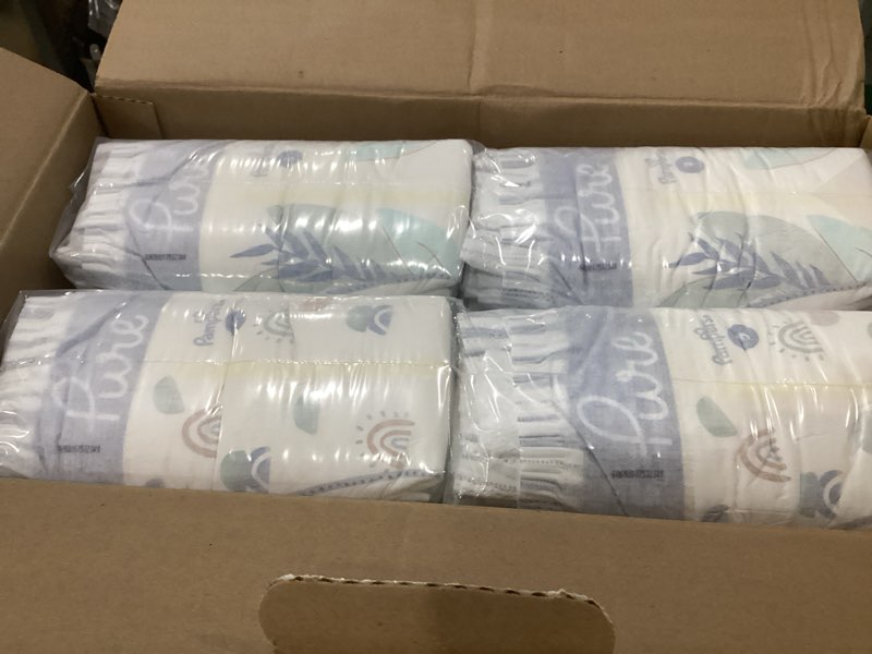 Condition photo showing New/Like New for pampers pure baby diapers, size 3 (16-28 lbs), 116, up to 100% leakproof, premium hypoallergenic soft diapers size 3 116