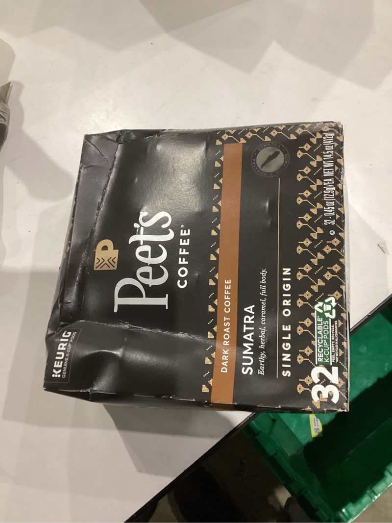 Condition photo showing New/Like New for Peet's Coffee, Dark Roast Single Serve Coffee Pods - Single Origin Sumatra 32 Count (1 Box of 32 Pods) Single Origin Sumatra 32 Count (Pack of 1)