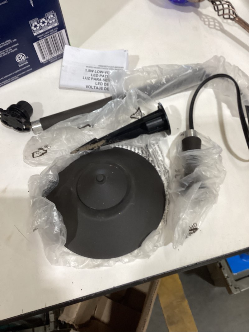Condition photo showing As Is for harbor breeze 90 -lumens bronze low voltage hardwired led outdoor path light 3000-k