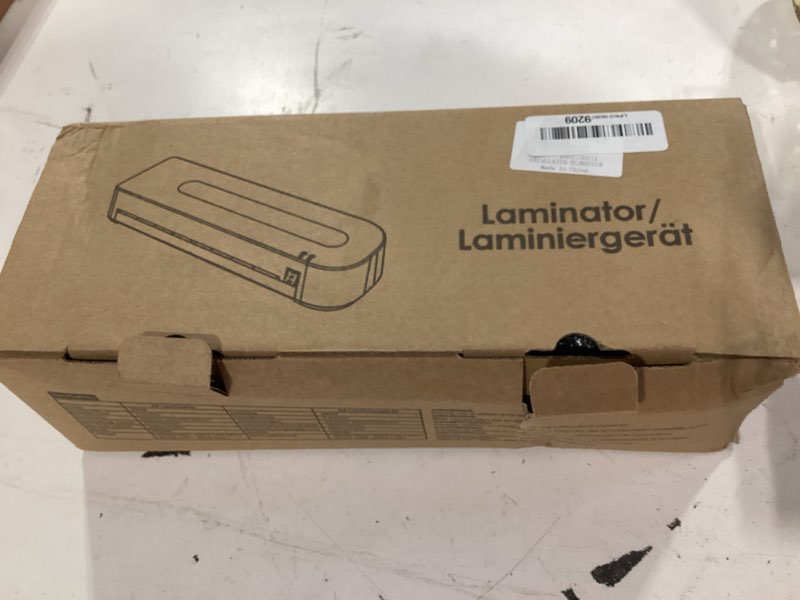 Condition photo showing As Is for laminator machine, a4 laminators hot & cold with 20 laminating sheets and trimmer, 9 inch laminating machine for office, school, business and home black