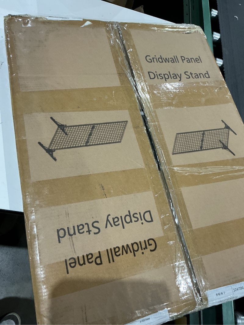 Condition photo showing Good Condition for kokorona 2-pack 2.9' x 6' grid wall panel display stand with 10 grid hooks, wire grid wall display rack with rubber wheels, floorstanding art display panels for art craft show, retail display stand