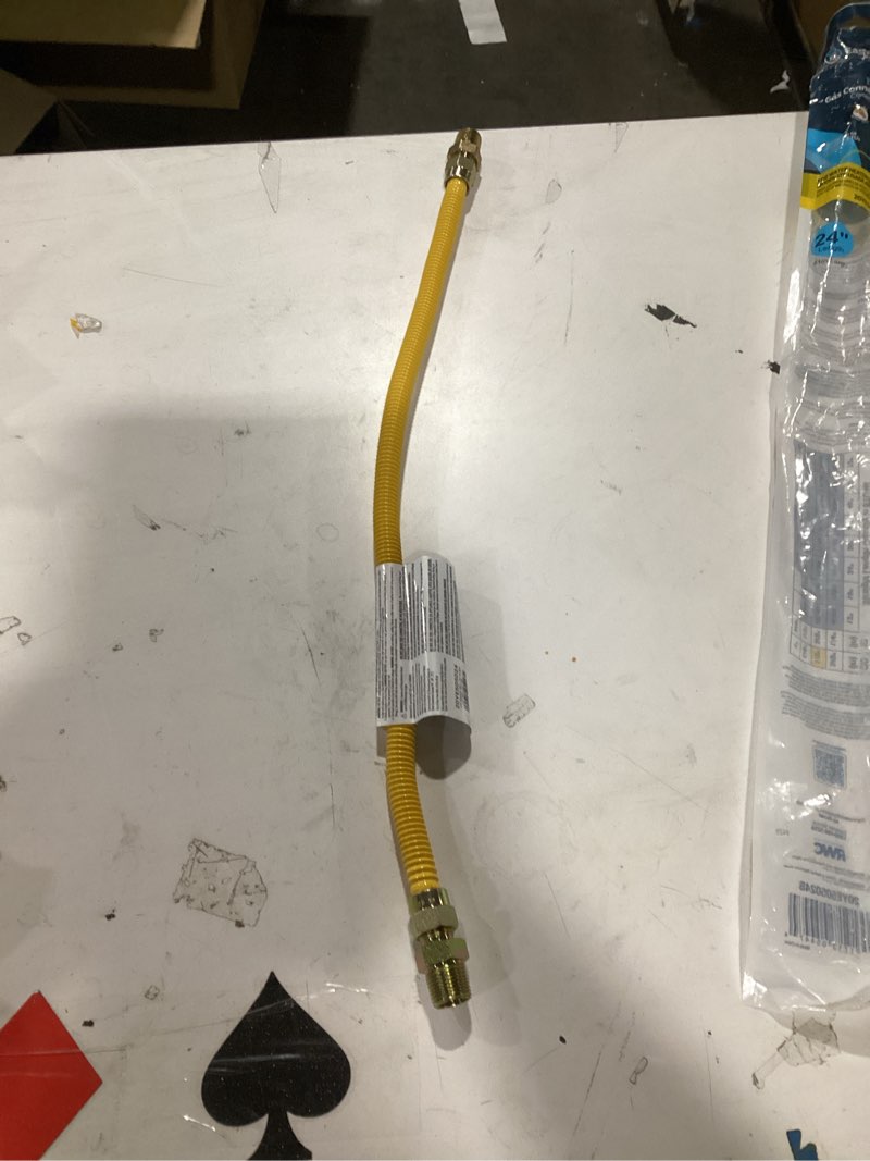 Condition photo showing As Is for Eastman 1/2 in. MIP in. X 1/2 in. D MIP 24 in. Stainless Steel Gas Appliance Connector