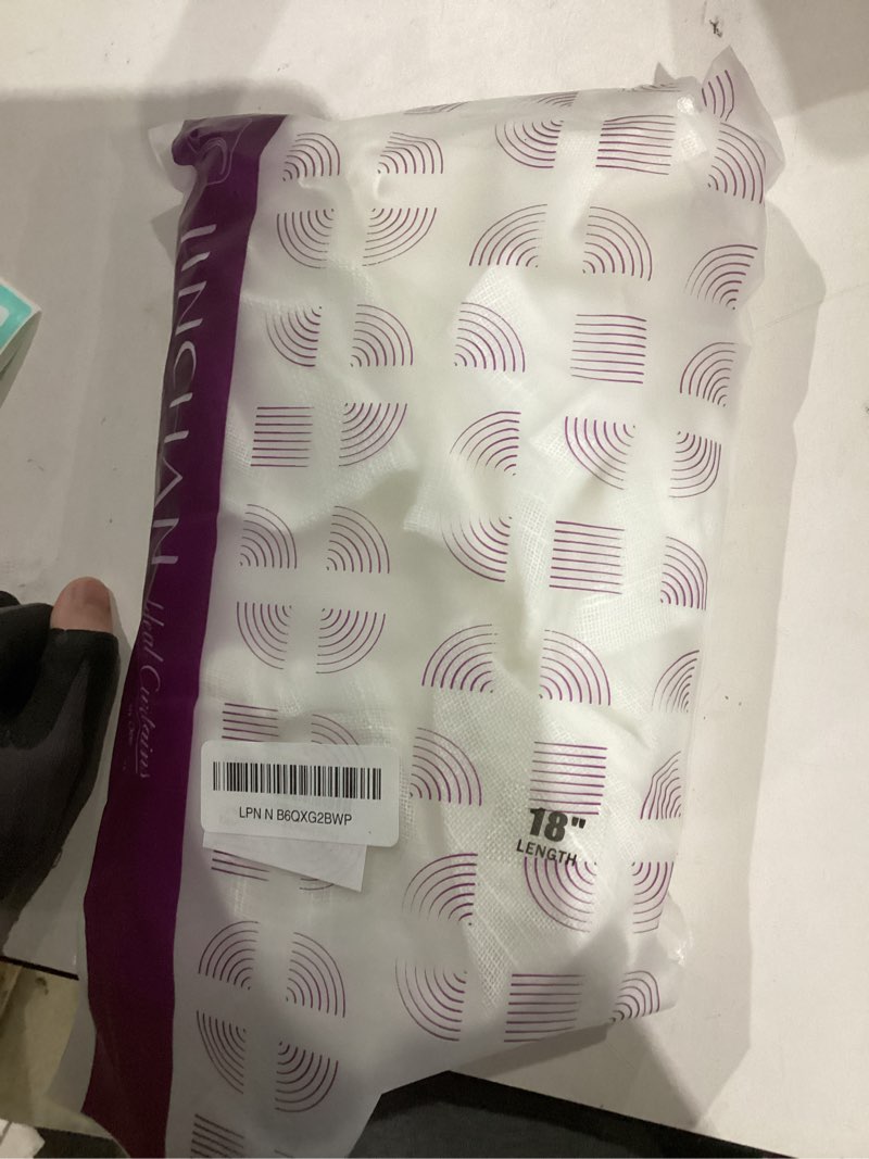 Condition photo showing New/Like New for jinchan Ruffled Valance Curtain Slubbed Crossed Kitchen Valance Vintage Shabbychic Style for Living Room Small Windows 18 Inch Cottagecore Farmhouse Half Window Rod Pocket 1 Panel White 50"W x 18"L (Pack of 1) #Drape Ruffled | Off White