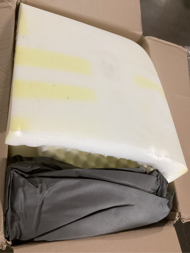 Condition photo showing As Is for Bedsure Giant Dog Bed for Jumbo Dogs - 53" x 36" Flat Pet Beds with Removable Washable Cover, Orthopedic Egg Crate Foam Mat for Long-Bodied Pets Up to 120 lbs 53"L x 36"W x 4"Th Grey