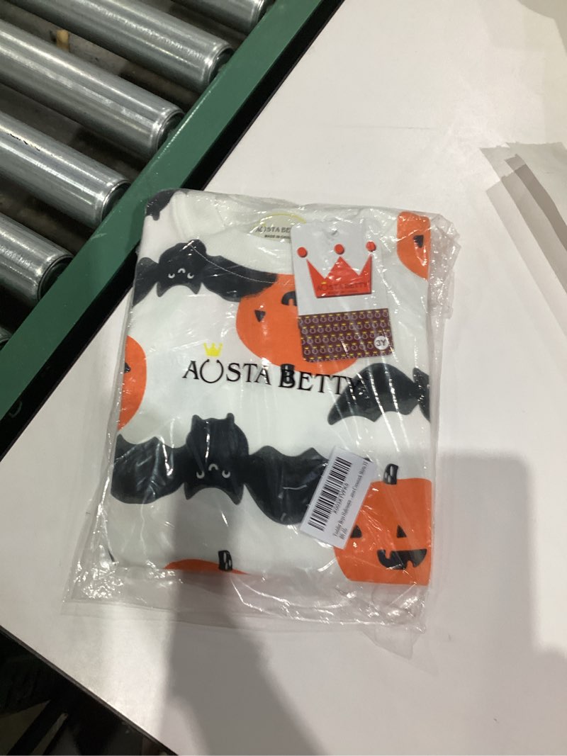 Condition photo showing New/Like New for Toddler Boys Sweatshirts Kids Cotton Long Sleeve Crewneck Pullover Cartoon Print Shirts 2-7T 5T 6# Pumpkin/White