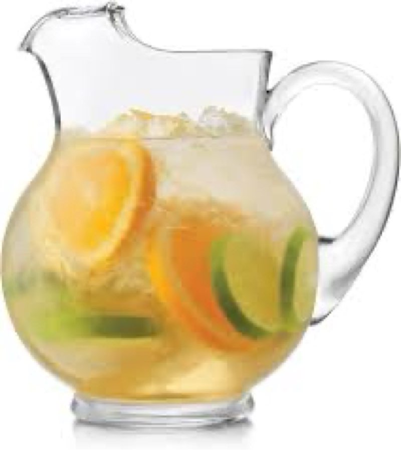 Libbey Acapulco Large Glass Pitcher Set of 2, 89 Oz, Clear, Tall Bubble Glass Pitchers with Handle, 