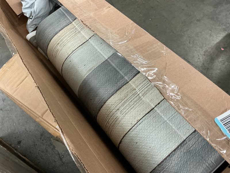 Condition photo showing As Is for SoHome Cozy Living Anti-Fatigue Kitchen Mat for Floor, Farmhouse Rustic Wood Themed Cushioned Kitchen Runner Rug Mat, Stain Resistant, Easy Wipe Clean, 1/2 Inch Thick, 20" x 36" Home Sweet Home Rustic 36"L x 20"W x 0.5"Th