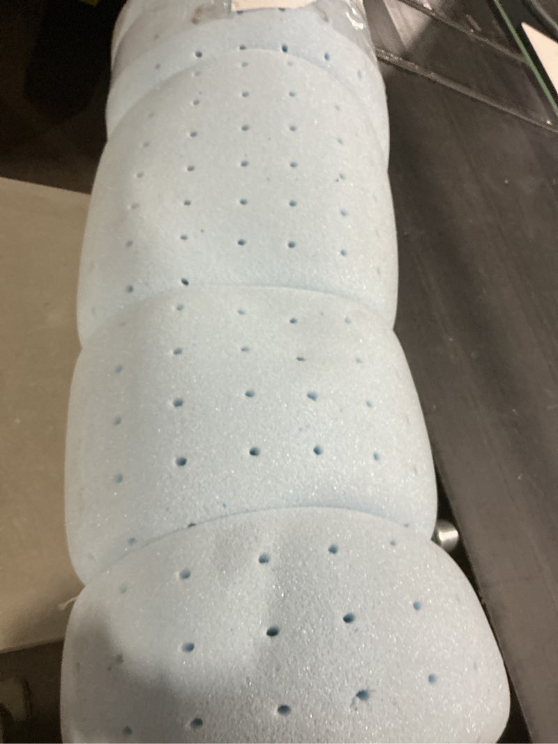 Condition photo showing As Is for best price mattress 1.5 inch ventilated memory foam mattress topper, cooling gel infusion, certipur-us certified, dorm essentials, king king 1.5 inch