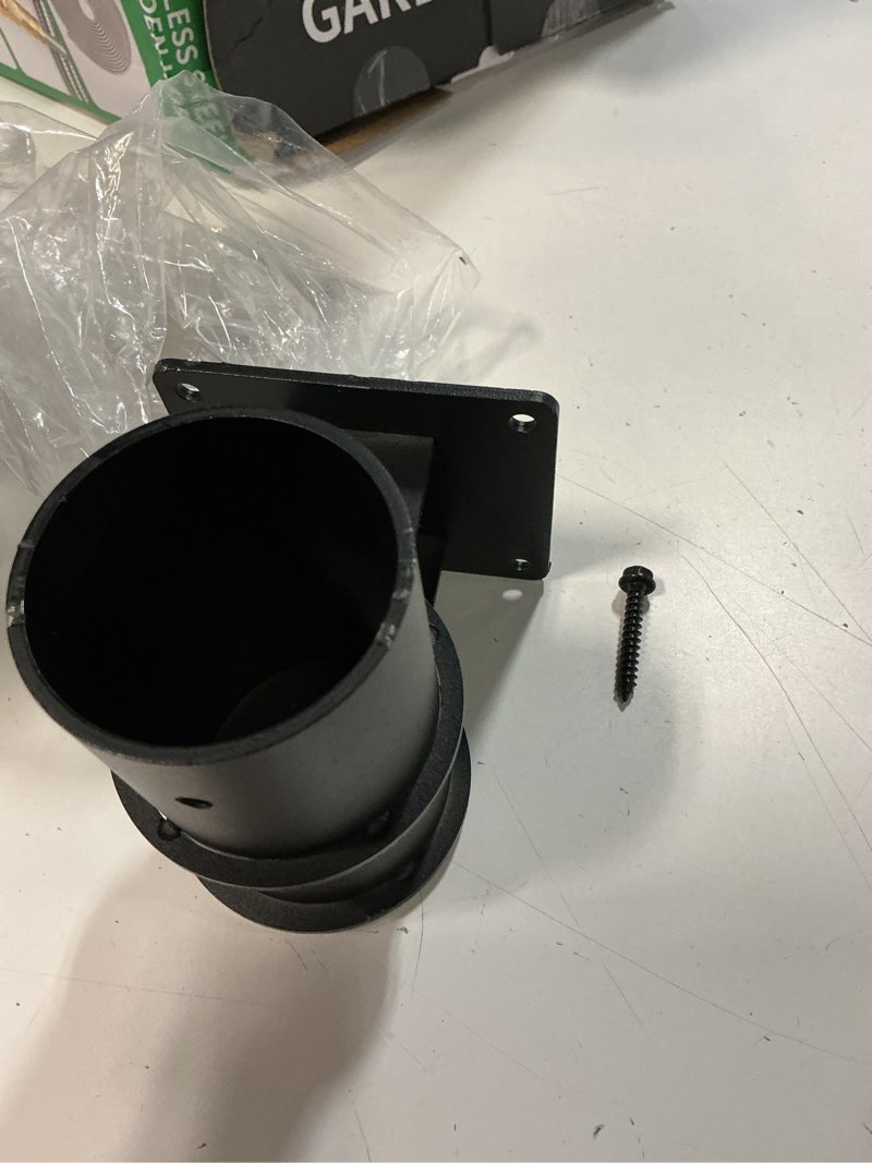 Condition photo showing Good Condition for heavy duty patio umbrella holder flat mount umbrella clamp mount bracket stainless steel umbrella deck mount for railing or deck in patio and courtyard fits max od 2"(2 pcs, black) flat surfaces mount