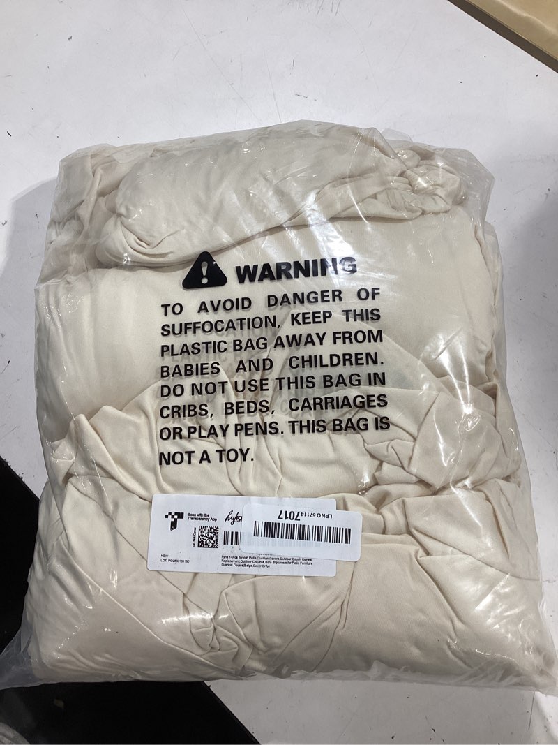 Condition photo showing Good Condition for hyha 14pcs patio cushion covers, stretch outdoor couch cushion covers replacement, washable outdoor chair/sofa slipcovers for patio furniture cushions protector with elastic bottom(beige,cover only) beige 14pcs
