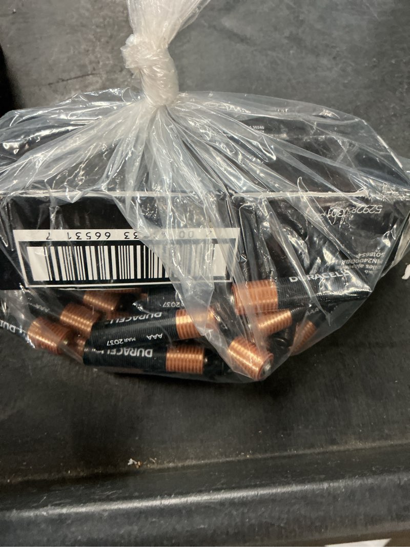 Condition photo showing As Is for duracell coppertop alkaline batteries with duralock power preserve technology aaa 36/pk mn24p36 (missing 2 batteries)