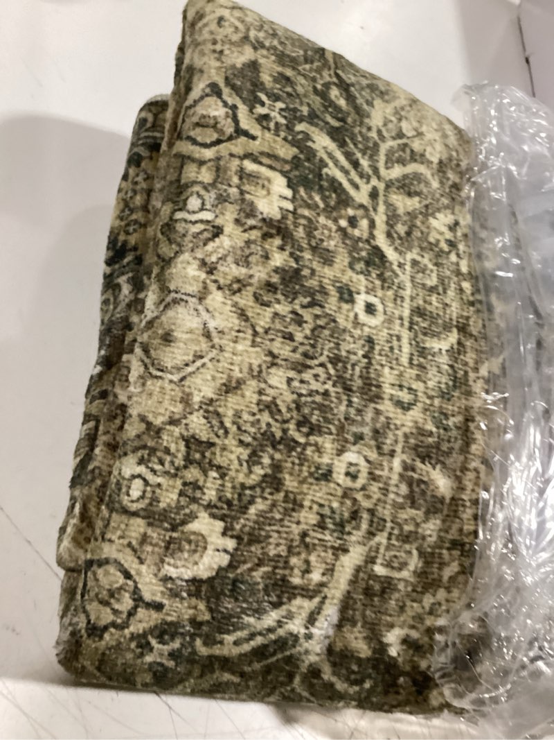 Condition photo showing Good Condition for brown runner rug 3x7 vintage area carpet hallway long indoor kitchen washable living room low pile traditional distressed retro accent throw rug non slip laundry bathroom office dining room 3' x 7' (runner) accent brown