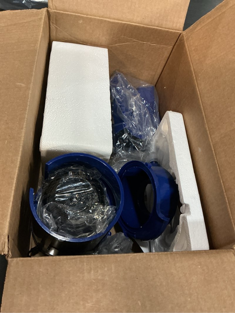 Condition photo showing As Is for qcen juicer machine, 500w centrifugal juicer extractor with wide mouth 3” feed chute for fruit vegetable, easy to clean, stainless steel, bpa-free (blue) 500w blue