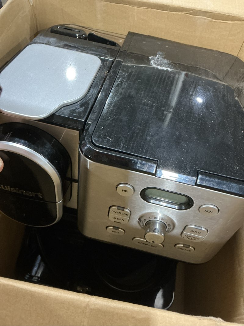 Condition photo showing As Is for Cuisinart 12-Cup Coffee Maker, Single-Serve Brewer Glass Carafe, Automatic Hot & Iced Coffee Machine, Brew Strength Control and Brew Pause, SS-16, Stainless Steel
