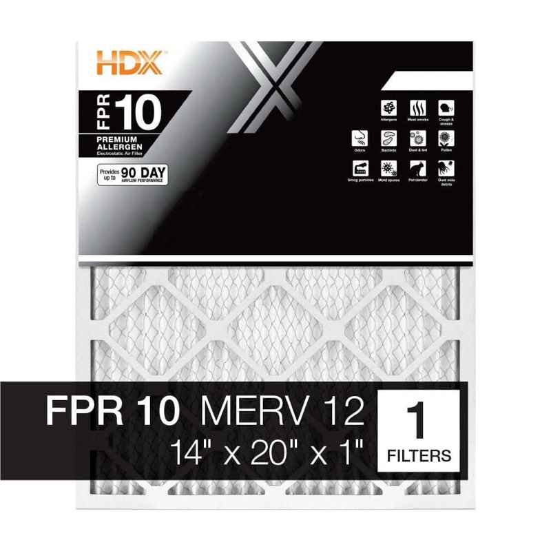 14 in. x 20 in. x 1 in. premium pleated air filter fpr 10, merv 12