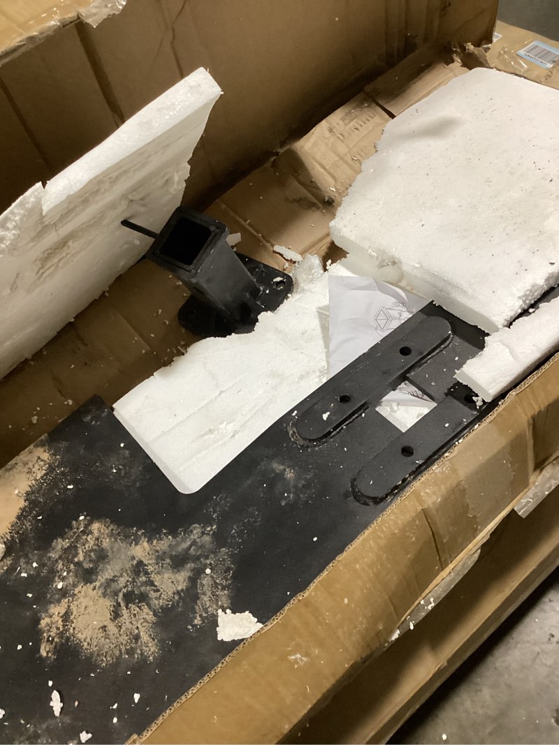 Condition photo showing As Is for yitamotor 3/8" skid steer mount plate with 2" removable trailer hitch receiver, thick skid steer plate attachment, universal skid loader tractor quick attach plate, removable, black
