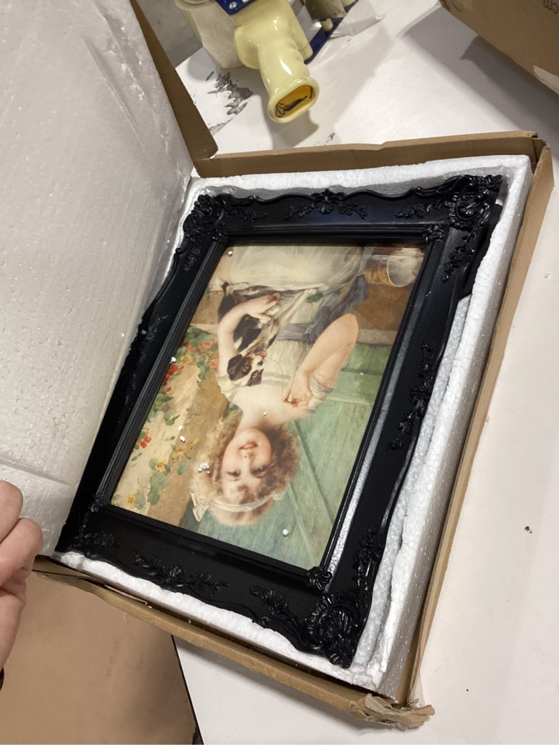 WILLITAT 8x10 Gothic Picture Frame, Black Vintage Resin Frame with Ornate Baroque Design, Antique St