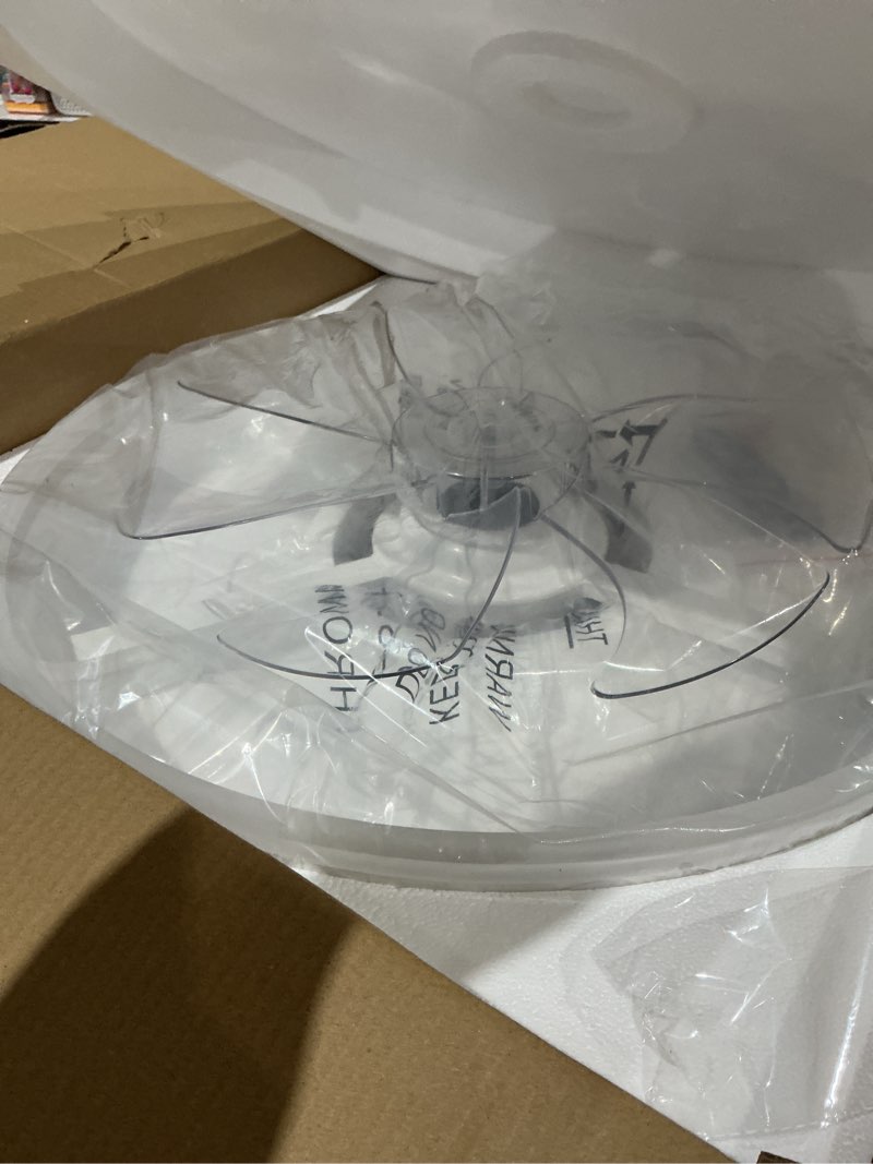 Condition photo showing Good Condition for volisun low profile ceiling fans with light and remote, 24in fandelier ceiling fan with lights, 3000k-6500k dimmable flush mount led fan light, white bladeless ceiling fans with lights for bedroom white 24 inch