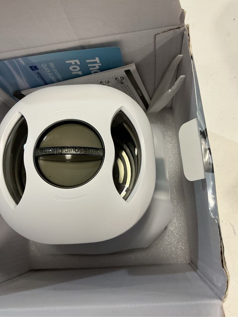Condition photo showing Good Condition for Ultrasonic Jewelry Cleaner Machine with U-V Light, Detachable Retainer Cleaner for Jewelry, Retainers, Dentures, 42kHz Ultrasonic Cleaner with 3 Modes, Waterproof, for family, White