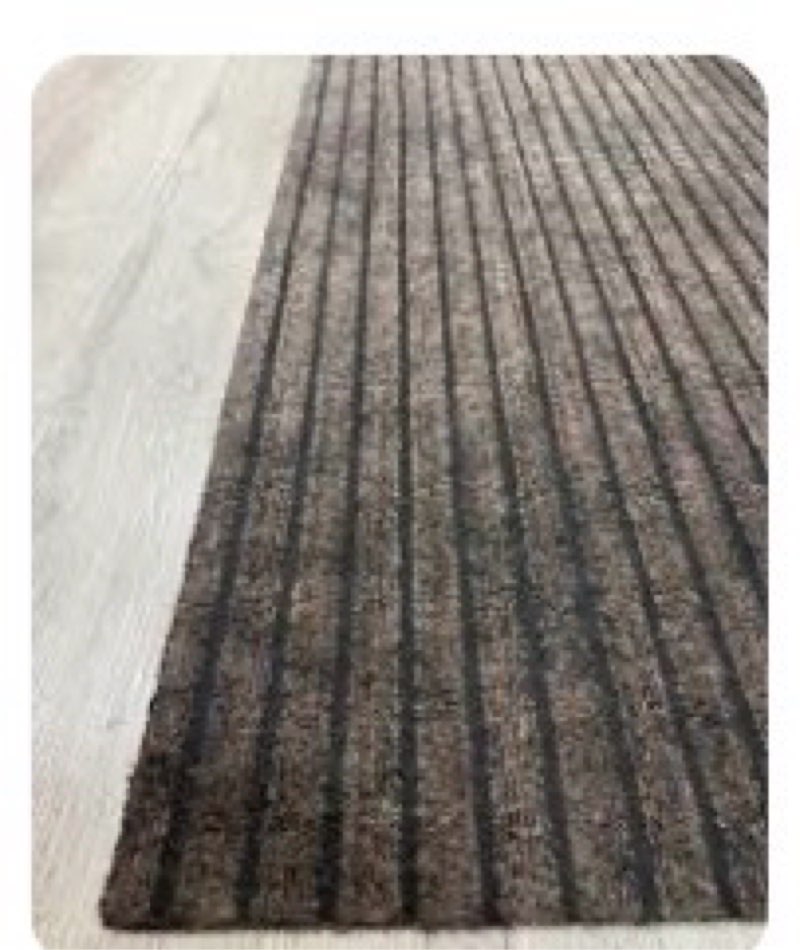 Ottomanson Non-Slip Utility Hallway Runner 3 x 9 (ft) Loomed Brown Ribbed Rectangular