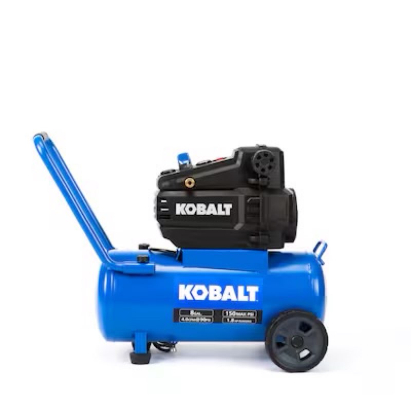 kobalt 8-gallon portable electric 150 psi horizontal air compressor