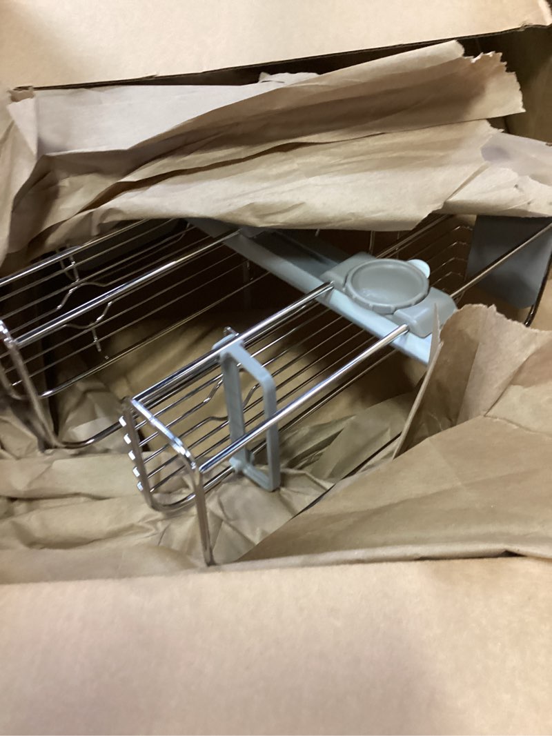 Condition photo showing As Is for simplehuman Adjustable Shower Caddy, Stainless Steel and Anodized Aluminum