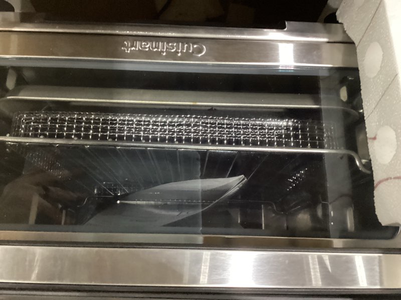 Condition photo showing Good Condition for ** not tested used** cuisinart air fryer toaster oven, 1800w, 8-in-1 with air fry, convection, broil & warm, 0.6 cubic feet, 60-minute timer, toa-70nas, stainless steel stainless steel convection toaster air fryer oven w/ grill