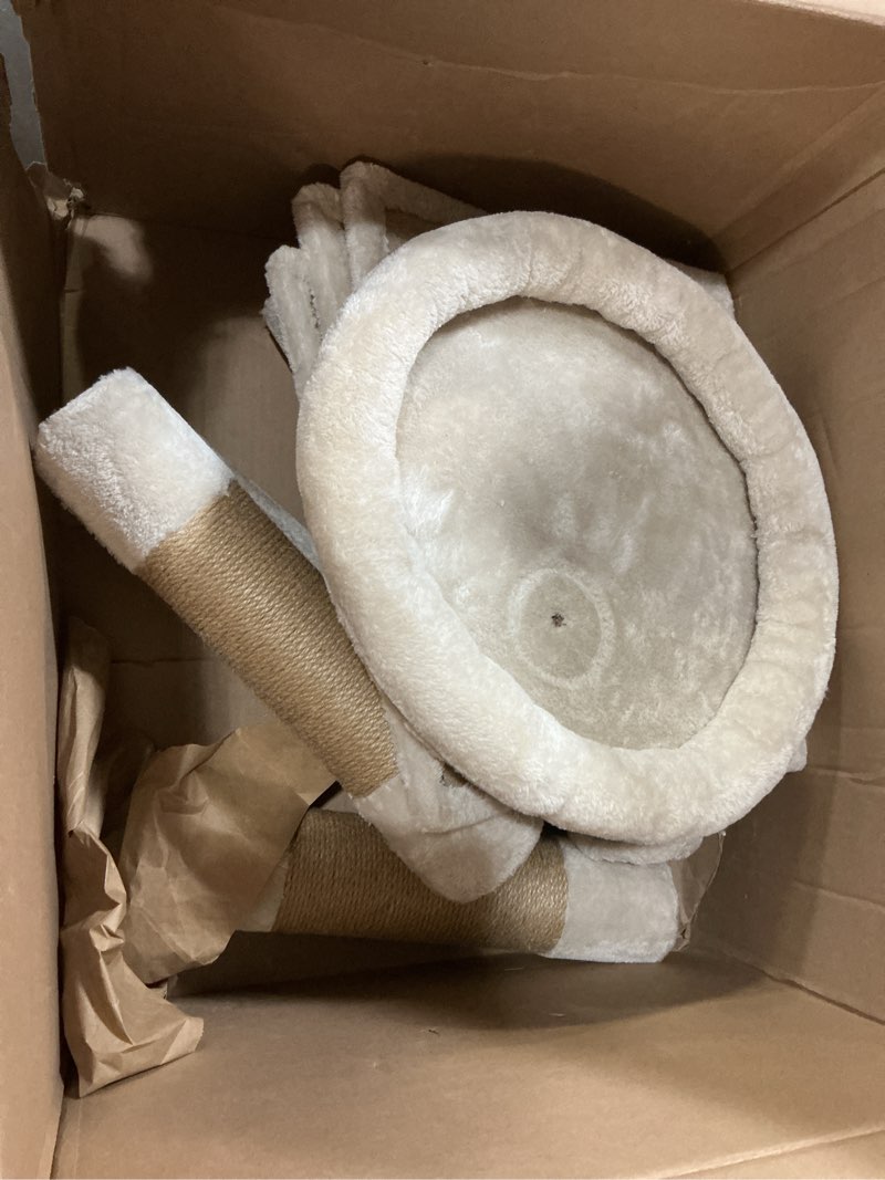 Condition photo showing Good Condition for Trixie Kobe Cat Tree – Tall Cat Tower with Sisal Posts, Condo & Elevated Perch – Indoor Cat Furniture for Scratching & Climbing – Beige, 9.8" x 17.3" x 90.5"