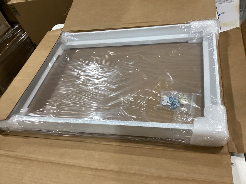 Condition photo showing New/Like New for texas art 16x24 canvas floater frame, 1.25" deep wood grain texture floating picture frame for gallery wrapped canvas, white modern wall decor for home & office, fathers gifts white 16l" x 24w"