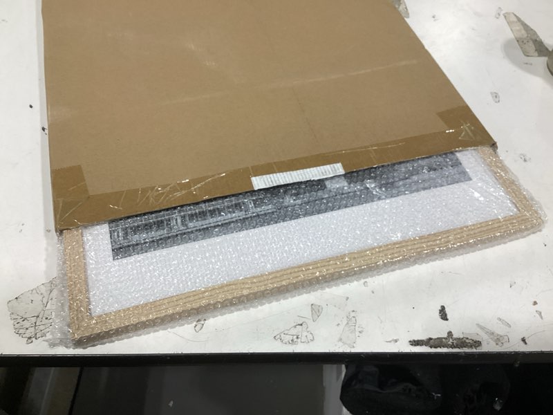 Condition photo showing New/Like New for upsimples 18x24 picture frame, display pictures 16x20 with mat or 18 x 24 without, wall hanging poster frames, natural, 1 pack natural 18x24