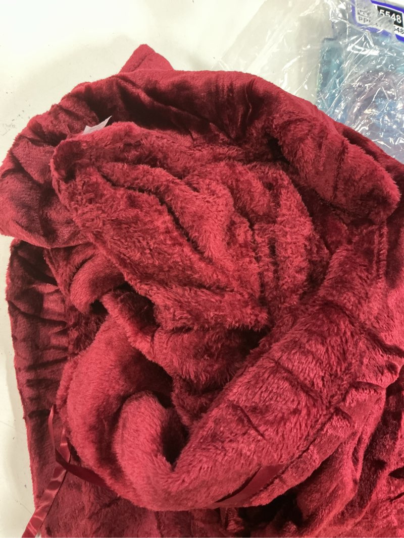 Condition photo showing New/Like New for red 2x pavilia premium womens plush soft robe fluffy, warm, fleece sherpa shaggy bathrobe